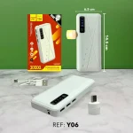 Power Bank Y06 - 30 000 mAh - Charge Rapide - Écran Digital & Lampe LED – Blanc