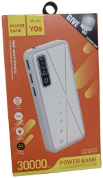 Power Bank Y06 - 30 000 mAh - Charge Rapide - Écran Digital & Lampe LED – Blanc – Image 7
