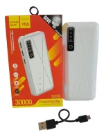 Power Bank Y06 - 30 000 mAh - Charge Rapide - Écran Digital & Lampe LED – Blanc – Image 2