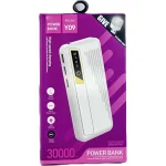 Power Bank Y09 - 30 000 mAh - Charge Rapide - Écran Digital & Lampe LED – Blanc – Image 6