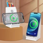 Support de Bureau avec Chargeur Sans Fil – Support Stable pour Tablette avec Porte-Stylet – Image 2