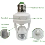 Lot De 3 Douilles à Détecteur de Mouvement PIR E26/E27 – Image 5