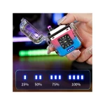 Briquet Électrique Plasma USB-C Étanche IP56 avec Lampe COB – Double Arc - Rose & Bleu – Rechargeable – Image 6