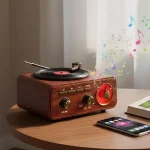 Haut-Parleur & Radio Tourne-Disque Vintage Bluetooth Sans Fil – Design Rétro Élégant & Son Stéréo – Image 2