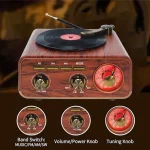 Haut-Parleur & Radio Tourne-Disque Vintage Bluetooth Sans Fil – Design Rétro Élégant & Son Stéréo – Image 3