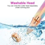 Épilateur Facial Électrique 2 en 1 pour Femme – Coupe-Sourcils & Rasoir Indolore avec Lumière LED, Rechargeable USB – Image 5