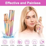 Épilateur Facial Électrique 2 en 1 pour Femme – Coupe-Sourcils & Rasoir Indolore avec Lumière LED, Rechargeable USB – Image 6