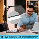 Lampe de Bureau LED 14W avec Bras Pivotant – 3 Couleurs, 10 Niveaux de Luminosité, Protection des Yeux, Pince Métallique – Noir – Image 3