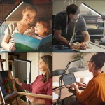 Lampe de Bureau LED 14W avec Bras Pivotant – 3 Couleurs, 10 Niveaux de Luminosité, Protection des Yeux, Pince Métallique – Noir – Image 7