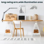 Lampe de Bureau LED 14W avec Bras Pivotant – 3 Couleurs, 10 Niveaux de Luminosité, Protection des Yeux, Pince Métallique – Noir – Image 9