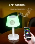 Lampe Coran LED Bluetooth SQ917 avec Haut-Parleur & Azan Automatique – Rechargeable USB – Blanc & Or – Image 12