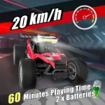 Jeu Pour Enfants - Voiture RC Télécommandée 1/18 Tout Terrain – 20 km/h – 2 Batteries – 60 min d’Autonomie – Image 5
