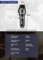 Tondeuse à Cheveux DALING DL-1193 – Rechargeable avec Écran LED – Image 16