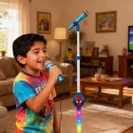 Micro Karaoké Spiderman pour Enfants – Avec Support et Lumières LED – Image 7
