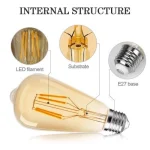 Pack Décoration Vintage 3 Suspensions Corde En Chanvre E27 + 3 Ampoules LED Filament + 1 Guirlande Boule LED Étanche 10M + Cadeau [Guirlande Lumineuse 10M]. – Image 9