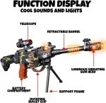 Jeu Pistolet Mitrailleur À Barillet - Étui - Bandoulière - Lumières Clignotantes - Effets Sonores - Design Militaire – Image 2