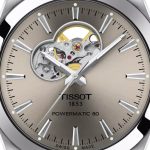Montre De Luxe Tissot Gentleman Powermatic - Cœur Ouvert - Haute Qualité - Résistante à L'eau - Gris – Image 8