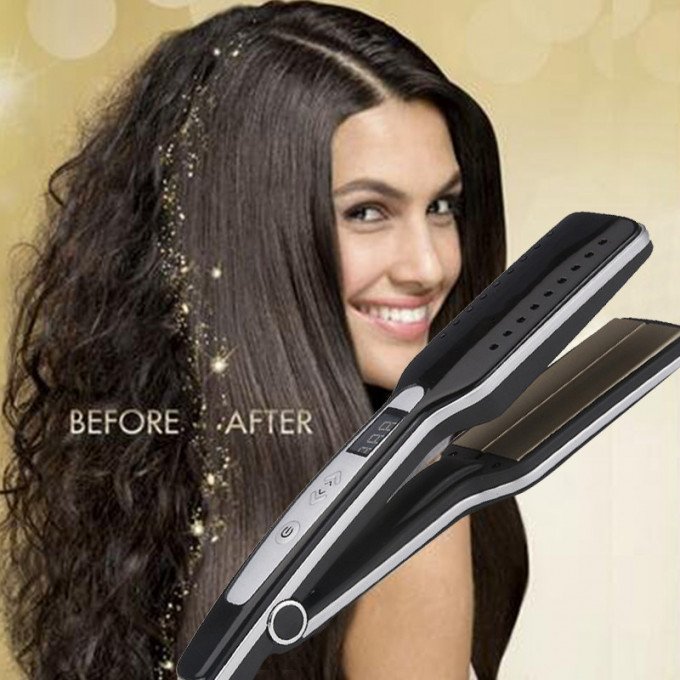 oLXajFTwfCrhuTAjgXrJchSattlLZj88M5eJnE4c_lg.jpeg Lisseur - Vapeur - Pour Cheveux Mouillés et Secs - Noir – Image 1