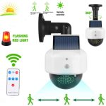 Lampe Solaire avec Détecteur De Mouvement forme Caméra Surveillance et avec Télécommande