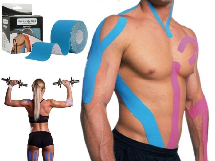 polish_20240710_155542728.jpg Generic Bande Anti-douleur Et L'inflammation Kinesiology Tape 5m x 5cm - Bleu – Image 1