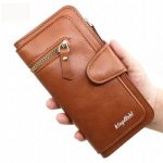 Nouveau Portefeuille Pour Femme Avec Porte-Monnaie - Cuir Synthétique - Multifonction - Grande Capacité - Marron – Image 2