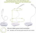 Lampe De Bureau LED - USB Ou Piles - Flexible Avec interrupteur Tactile - 3 Niveaux De Luminosité - Blanc – Image 9