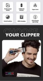 Tondeuse à Cheveux Professionnelle VGR V-690 - Tondeuse à Cheveux Sans Fil Pour Homme - Rechargeable - Étanche - 150 Minutes – Image 2