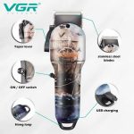 Tondeuse à Cheveux Professionnelle VGR V-690 - Tondeuse à Cheveux Sans Fil Pour Homme - Rechargeable - Étanche - 150 Minutes – Image 4