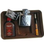 Coffret Briquet De Luxe Métallique 3D Avec Filtre à Cigarette à Tabac Réutilisable Et Recharge De Liquide