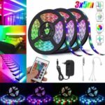 Pack de 3 Kit Ruban LED RGB - Étanche - 16 Couleurs - 4 Modes - 15 Mètres - Télécommande