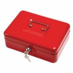 Métal Cach Box - Caisse à Monnaie - Coffre fort - Boîte De Rangement Avec 2 Clés - 30 x 24 x 9 Cm - Rouge – Image 4