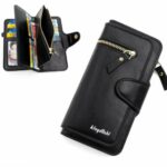 Nouveau Portefeuille Pour Femme Avec Porte-Monnaie - Cuir Synthétique - Multifonction - Grande Capacité - Noir