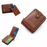 Portefeuille Avec Porte carte en Cuir Pour Homme - Qualité Supérieure - Design Élégant à Deux Volets - Avec Porte-Monnaie Intérieur - Porte-Cartes - Fermeture Éclair