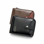 Portefeuille Avec Porte Cartes En Cuir Pour Homme - Design Élégant à Deux Volets - Avec Porte-Monnaie Intérieur - Porte-Cartes - Fermeture Éclair - Qualité Supérieure – Image 7