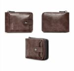 Portefeuille Avec Porte-cartes En Cuir Pour Homme - Design Élégant à Deux Volets - Avec Porte-Monnaie Intérieur - Porte-Cartes - Fermeture Éclair - Qualité Supérieure – Image 2