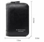 Portefeuille Homme en Cuir Synthétique Avec Fermeture Éclair - Compartiment Pour Billets et Cartes - 11 Emplacements - Haute Qualité - Noir – Image 8
