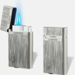 Briquet À Flamme Lisse - En Laiton Pur - Bobine D'allumage Verticale - Allumage Latéral Coulissant