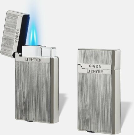 Briquet À Flamme Lisse - En Laiton Pur - Bobine D'allumage Verticale - Allumage Latéral Coulissant