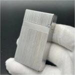 Briquet À Flamme Lisse - En Laiton Pur - Bobine D'allumage Verticale - Allumage Latéral Coulissant – Image 2