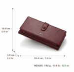 Portefeuille De Luxe Pour Femme Avec Porte-Monnaie - 100 % Cuir Véritable - Multifonctionnel - Grande Capacité - Rouge Bordeaux – Image 6