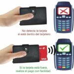 Mini Portefeuille Intelligent À Trois Volets -  Fibre de Carbone et Cuir - 5 cartes - 3 Compartiments Pour Billets Noir – Image 5