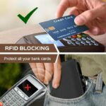 Mini Portefeuille Intelligent À Trois Volets -  Fibre De Carbone et Cuir - 5 cartes - 3 Compartiments Pour Billets – Image 13