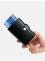 Portefeuille Avec Porte-cartes en Métal - Cuir - Noir – Image 5