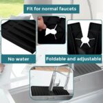 Tapis d'évier de robinet en silicone et porte savon et chiffon 2 en 1 - Noir – Image 7