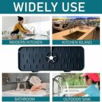 Tapis d'évier de robinet en silicone et porte savon et chiffon 2 en 1 - Noir – Image 19