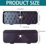 Tapis d'évier de robinet en silicone et porte savon et chiffon 2 en 1 - Noir – Image 17