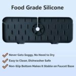 Tapis d'évier de robinet en silicone et porte savon et chiffon 2 en 1 - Noir – Image 15