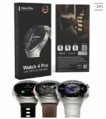 Montre Connectée AMOLED RW-32 4 Pro - Circulaire - Haute Définition - Courbée Avec Triple Bracelet et Chargeur Sans Fil - Noir