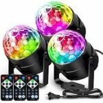 Lot De 3 Boule Disco - Éclairage DJ - 7 Modes De Couleur - Télécommande et Musique