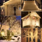 Pack De 2 Guirlande De Fête Lumineuse Décorative - Étanche - 8 Modes - 100 LED - Double Fiche - Jaune – Image 5